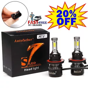 2x H13 4side LED Headlight Bulbs 2000W Conversion Kit High/Low Beam 6500K US - Picture 1 of 18