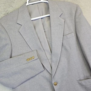 Vintage Haggar Suit Jacket Men 46L Gray Blazer Sport Coat Business Formal Career - Picture 1 of 19