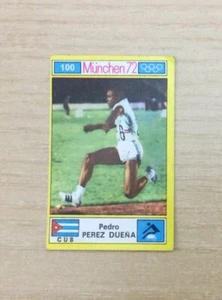 FIGURINE PANINI MUNCHEN 72 -FIG. N.100 PEREZ DUENA CUBA ATLETICA -NEW CON VELINA - Picture 1 of 2