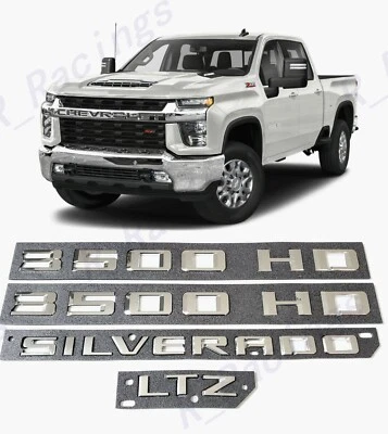 Chrome Doors 3500HD Tailgate Silverado LTZ Emblems Fit 2019-2023 Silverado 3500 - Image 1 of 4