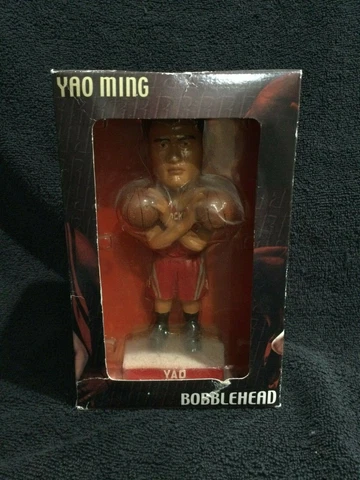 Yao Ming Bobblehead Rare Double Ball Rockets Red Cover