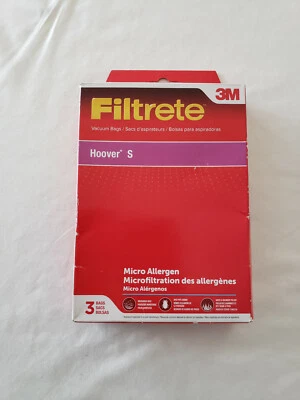3M FILTRETE 64705B BOLSAS ASPIRADORA TIPO S HOOVER PAQUETE DE 3 Foto 1 de 3