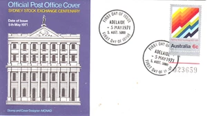 Australia Sydney 1971 Bolsa Centenario FDC - Imagen 1 de 1