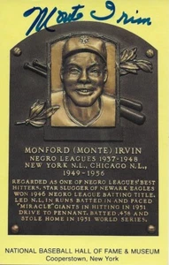 Monte Irvin Autographed Gold HOF Plaque /JSA Authenticated - Picture 1 of 3