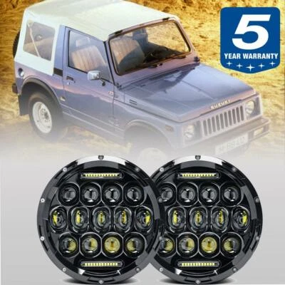 For Suzuki Samurai SJ410 7" LED Headlights Pair DRL Hi/Lo Sealded Beam DOT - Image 1 of 4