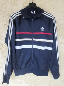 Vintage Adidas First Jacket Navy Blue VENTEX France Jacket Jacket Sweatshirt D6 180L - Picture 1 of 6