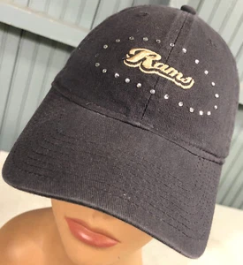 St. Louis Rams Retro Bedazzled Ladies Strapback Baseball Hat Los Angeles - Picture 1 of 5