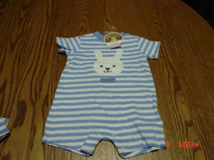 Infant Boys Romper Easter Bunny Blue Carter's - Picture 1 of 2