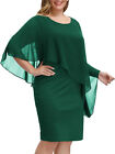 Nwt $50 Sz 20W  Green Hanna Nikole  Chiffon Overlay  Flowey Dress