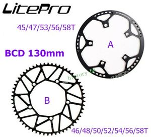 1*Litepro Folding Road Bike Narrow Wide single Chainring 45-58T Black BCD 130mm
