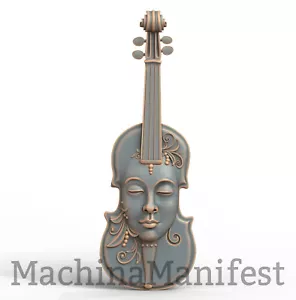 3D Model STL File for CNC Router/Laser & 3D Printer 2610. VIOLIN WITH WOMAN FACE - Picture 1 of 1