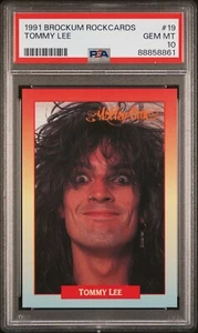 1991 Brockum RockCards Tommy Lee #19 Motley Crue PSA 10 GEM Mint POP 6 Tough - Picture 1 of 2