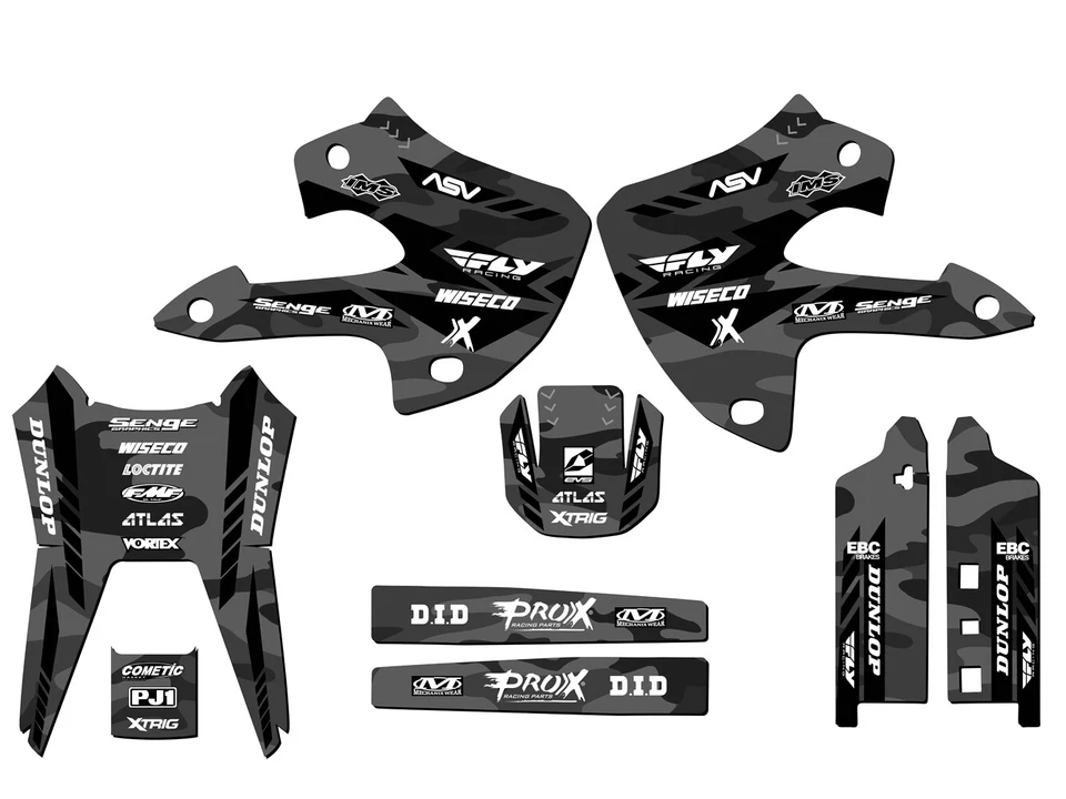 1997-2008 KLX 300 APACHE Grey Senge Graphics Kit Compatible with Kawasaki - Изображение 1 из 1