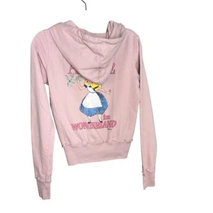 Junk Food Alice In Wonderland Hoodie Size M Jacket Full Zip Pink Hooded - Picture 1 of 8