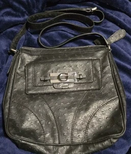 Guess Black Medium Satchel Crossbody Strap Handbag Purse used - Picture 1 of 3