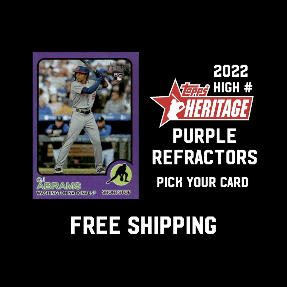 2022 Topps Heritage HN - Purple Chrome Refractors - You Pick & Complete Your Set - Image 1 of 1