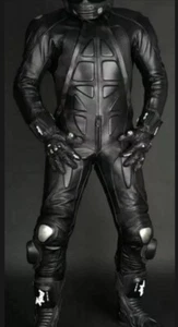 Black Motorcycle Leather Racing Biker Suit Motorbike Riding Suit XS-3XL-All Size - Bild 1 von 4