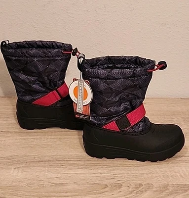 Nueva Bota de Nieve Northside Aislada Escarchada Invierno Niños/Jóvenes Talla 12 Gris/Rojo Foto 1 de 4