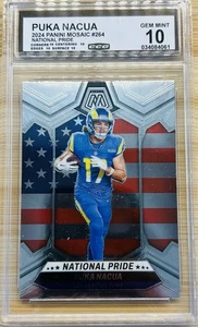 2024 Panini Mosaic Puka Nacua #264 National Pride Graded 10 Gem Mint - Picture 1 of 2