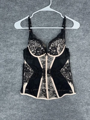Top corsé bustier de encaje negro Ann Summers 34B con aros malla transparente Foto 1 de 4