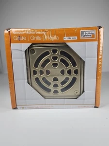 Schluter Kerdi-Drain Grate and Frame 4" Classic Matte Gold Finish KD4GRKECG NEW - Picture 1 of 6