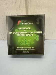 New Blue Care Beard Oil + 2x Concentrate Biotin Beard Balm - Picture 1 of 4
