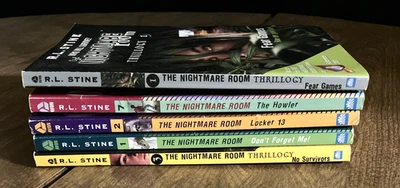 R.L. Stine, Lot of 5 Nightmare Room PBs, Vintage, 1st Ed. Avon Printing (228) - Image 1 of 4