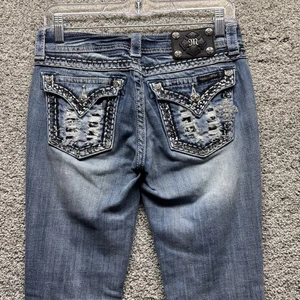 Miss Me Jeans Damen 27 (29x30) Easy Boot Strassverzierung JE5380B3R LT 13 - Bild 1 von 15
