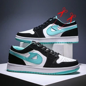 MENS WOMEN LEATHER SNEAKERS CASUAL TRAINERS AF1 WALKING RUNNING SPORTS-GYM-SHOES - Picture 1 of 17