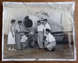 Korean War 1950s F-86 Sabre Fighter Aircraft Official US Air Force Photograph - Picture 1 of 13