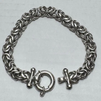 8 1/4” 925 Sterling Silver Byzantine Filigree Chunky Link Bracelet Preppy 20 Gr - Image 1 of 4