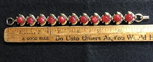 Vintage MCM Red Thermoset Moonglow Bracelet 7.5" - Picture 1 of 7
