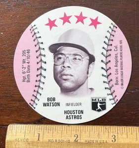 1976 Islay's Sweet William Traders Item BOB WATSON HOUSTON ASTROS, 3 3/8 in dia - Picture 1 of 2