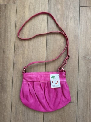 Bolsa tiracolo vintage italiana de couro rosa quente Barbiecore Y2K ITÁLIA nova com etiquetas - Imagem 1 de 4