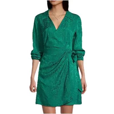 Vestido Lilly Pulitzer Envolvente Talla 14 Nicolina Jaquard Verde Manga Larga Estampado Animal Foto 1 de 4