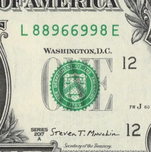 Trinary 6s 9s 8s Fancy Serial Number One Dollar Bill L88966998E - Bild 1 von 12