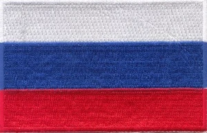 5 parches bordados bandera de Rusia 3,5""x2,25"" plancha - Imagen 1 de 1