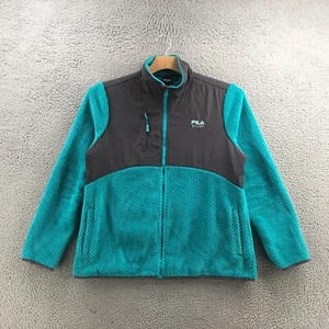 Fila Sport Full Zip Jacket Mens XL Blue Cowl Neck Long Sleeves Pockets Casual - Picture 1 of 15