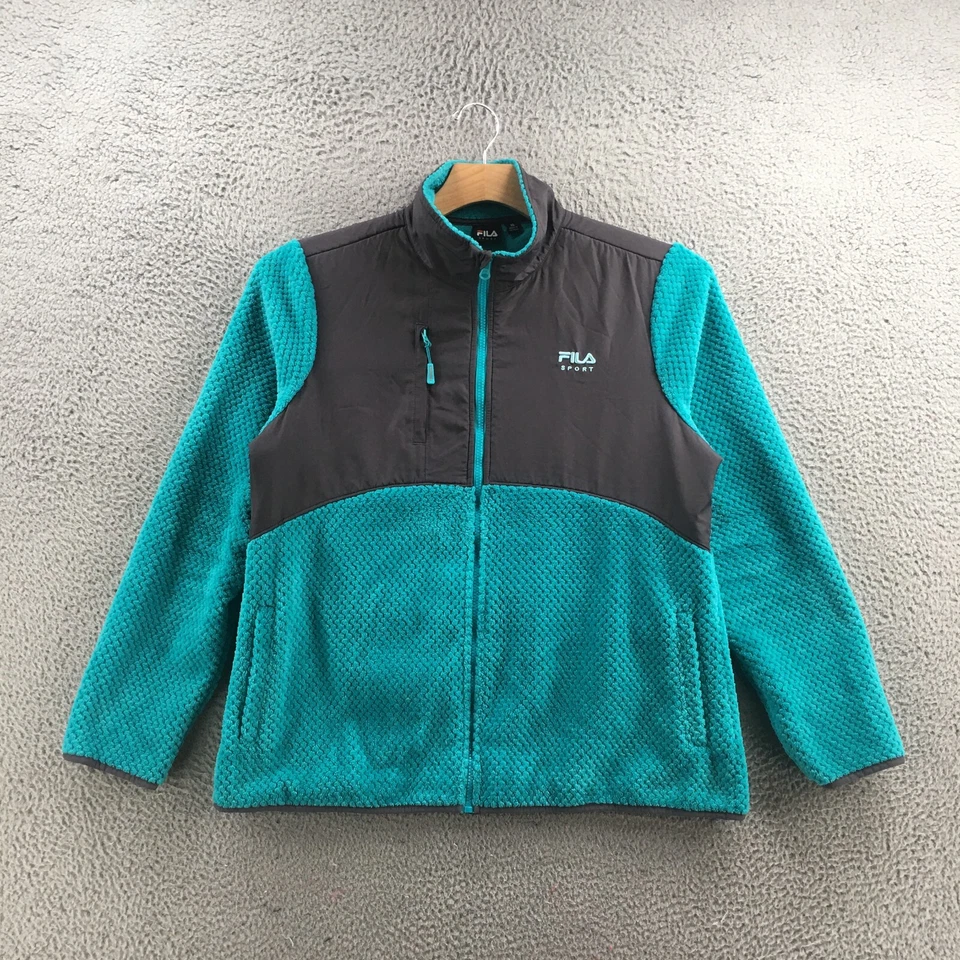 Chaqueta deportiva Fila con cremallera completa para hombre XL azul capucha cuello mangas largas bolsillos informal Foto 1 de 4