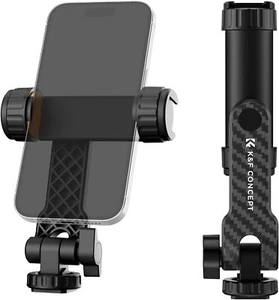 K&F Concept Cell Phone Holder Clamp With Two Cold Shoe Mount 360° Adjustment - Picture 1 of 7