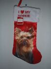 Yorkie Brown &  Tan Christmas Stocking  I Love My YORKIE  Dog Holiday NEW TAGS