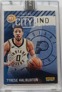 Tyrese Haliburton 2023-24 PANINI INSTANT MY CITY IND MY-2 BLACK 1/1 One of One - Picture 1 of 3