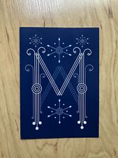 MERRIMACK COLLEGE WARRIORS GREETING CARD INITIAL LETTER M ARTWORK MONOGRAM NAVY