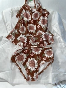 Carters Baby Girl 2 Piece Swim Suit - 18M - Floral swimsuit with Cover .  - Picture 1 of 16