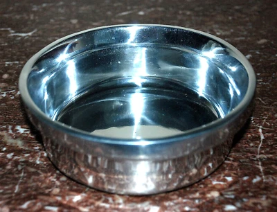 Old Town Imports Artist Signed Round Bowl Polished Aluminum Mexico Food Prep - Image 1 of 4