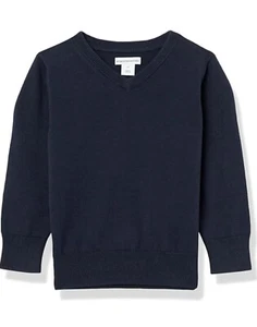 Essentials Boys Cotton V-neck Sweater Size XS Navy Uniform Top - Picture 1 of 8