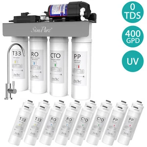 Sistema de filtro de agua de ósmosis inversa SimPure WP2-400G 8 etapas filtración de agua - Imagen 1 de 20