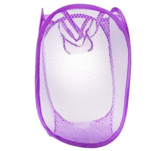 Foldable Mesh Laundry Basket Hamper With Easy Open Design For College Dorms Port - Picture 1 of 9