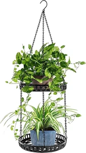 Plant Hanger Indoor Outdoor, 2 Tier Hanging Planter, Metal Hanging Plant Holder - Picture 1 of 1
