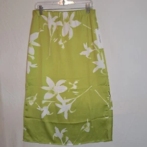 Falda para mujer CALVIN KLEIN talla mediana verde blanco estampado floral abertura lápiz NUEVO - Imagen 1 de 8